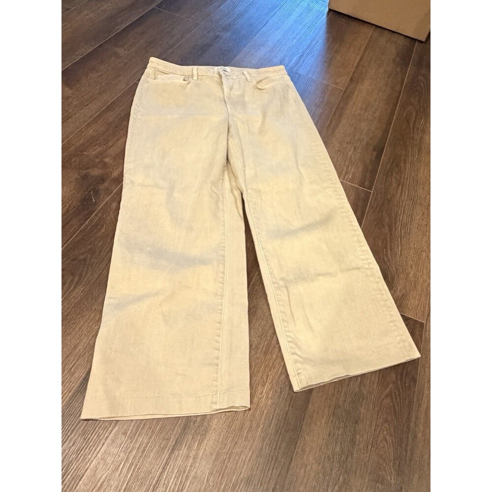 L'AGENCE Scottie High Rise Wide Leg Jeans Size 31 Biscuit Tan Beige Stretch 27"